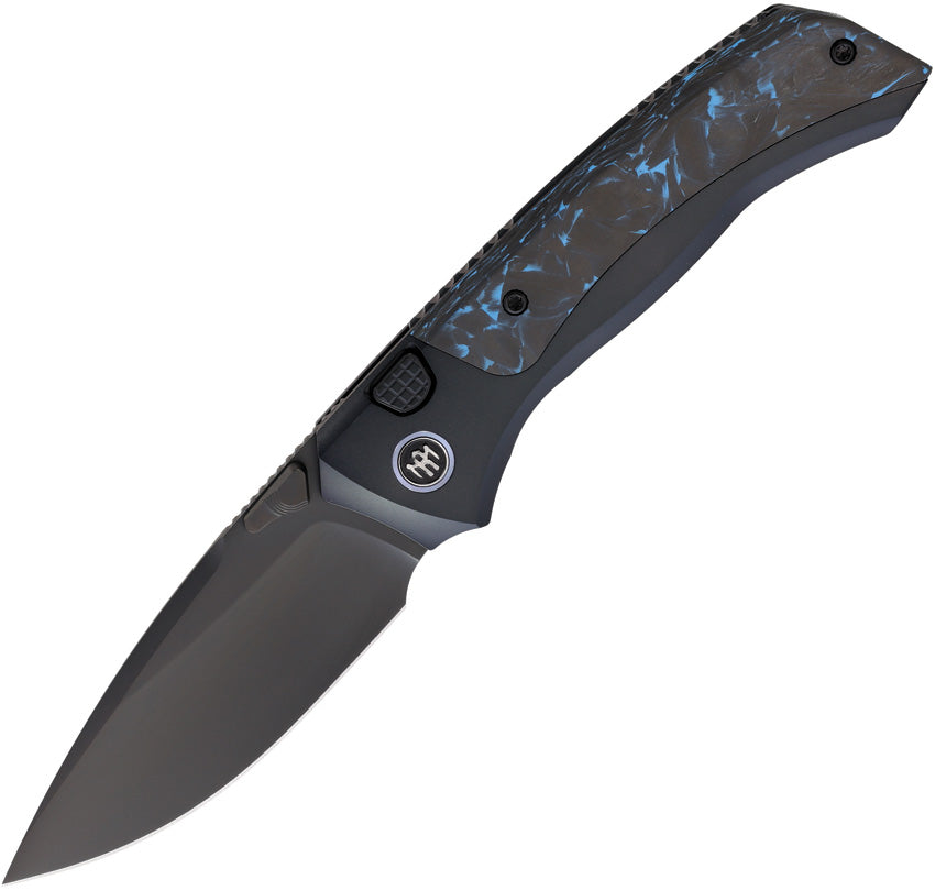Steed Button Framelock Bl CF RTWS-BL