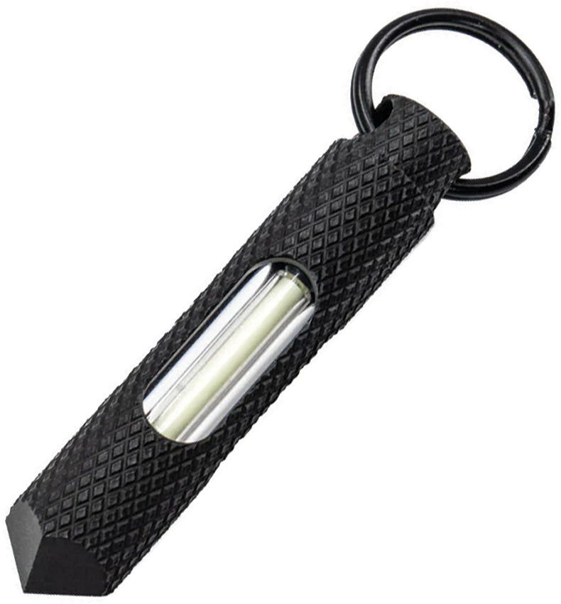 Knurled Steel Glow Fob Grn FOB-002-MB-XG