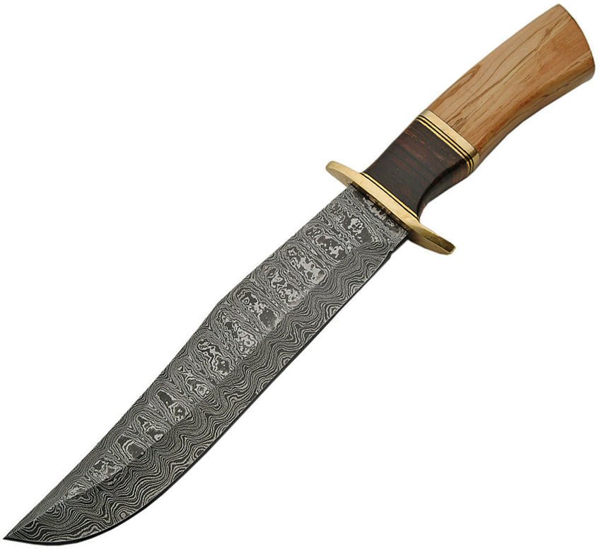 Olive Wood Damascus Bowie DM-1132