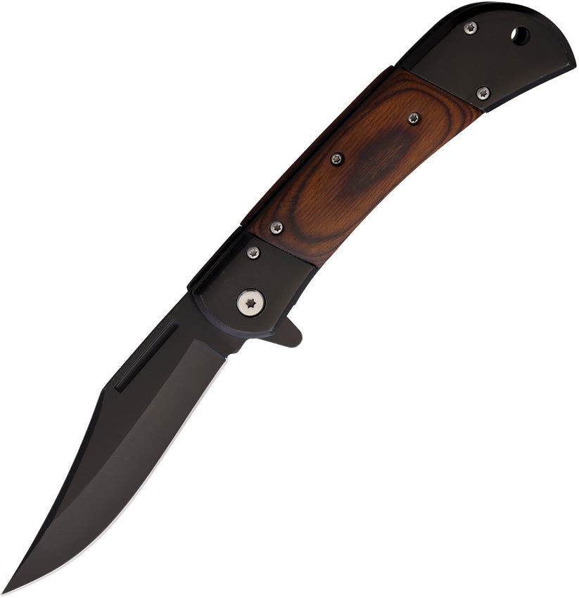 A/O Linerlock Black/Wood 10-009BW