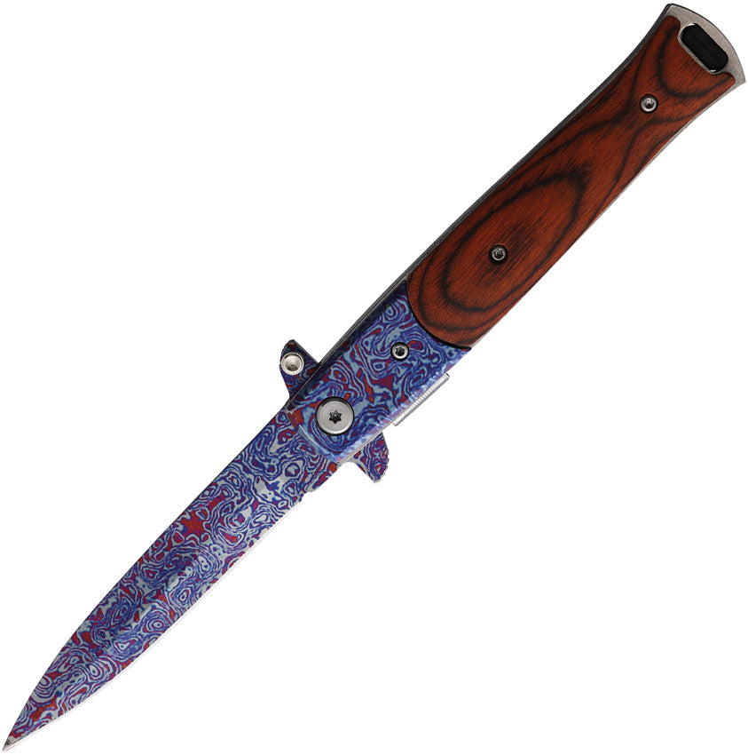 Damascus Etched Linerlock A/O 10-428CDMWD