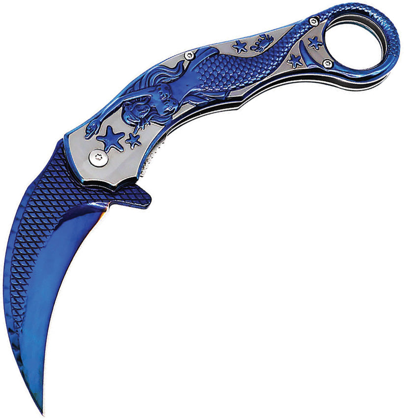Mermaid Karambit Linerlock Blu 10-A120BL