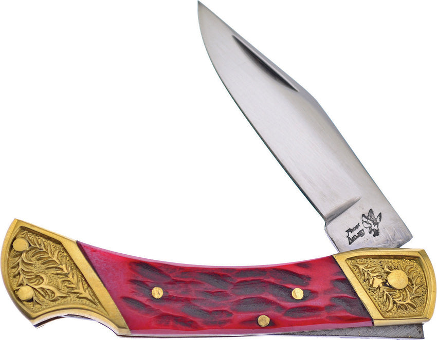 Lockback Red Jig Bone 14-003RJB