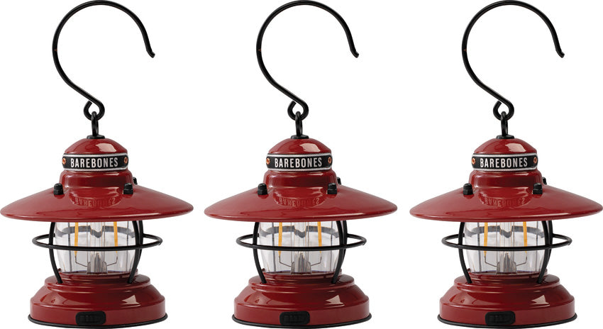 Edison Mini Lantern Red 3pk LIV-277
