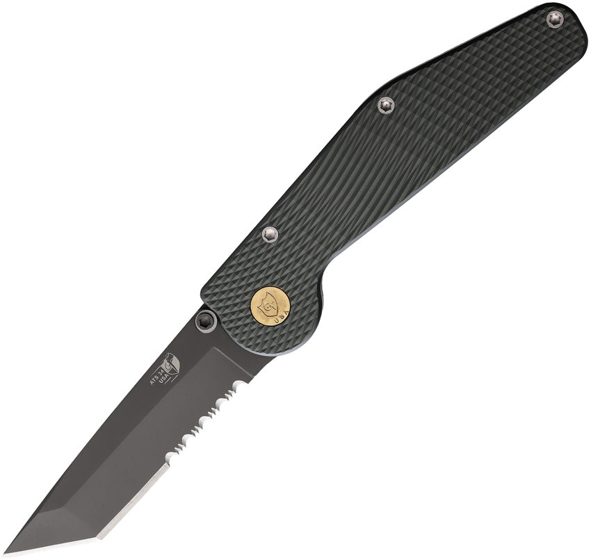 Auto Button Lock Tanto Serrate GT312