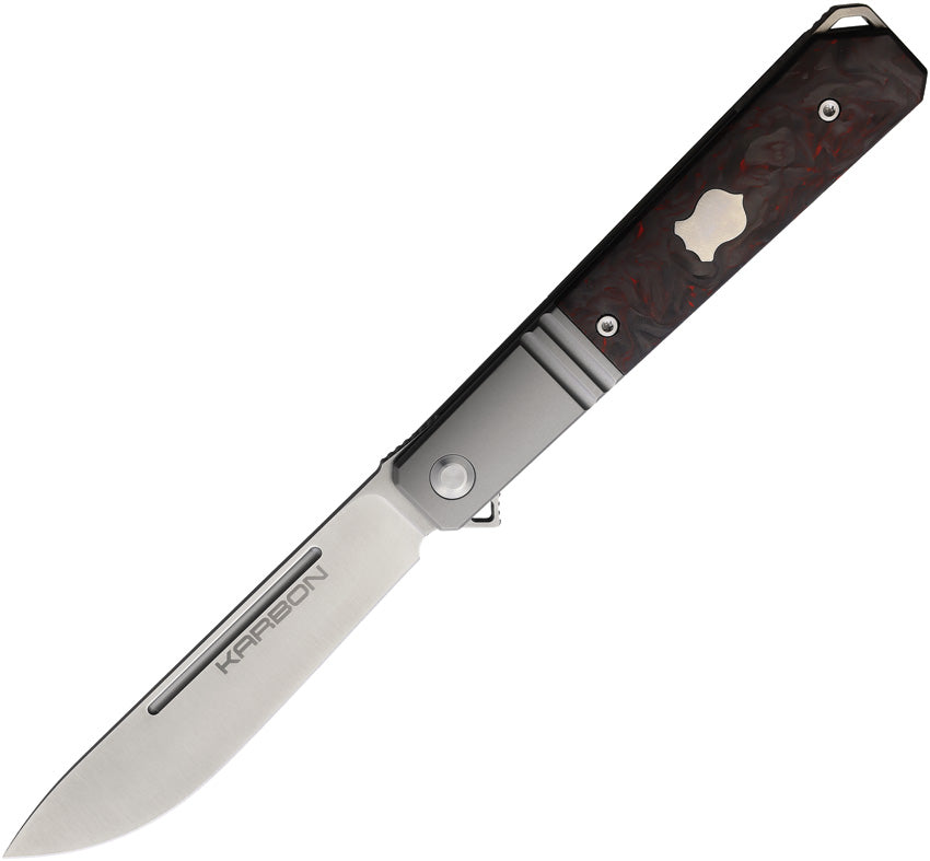 Flatline Framelock CF KARB115 RED/BLACK CF