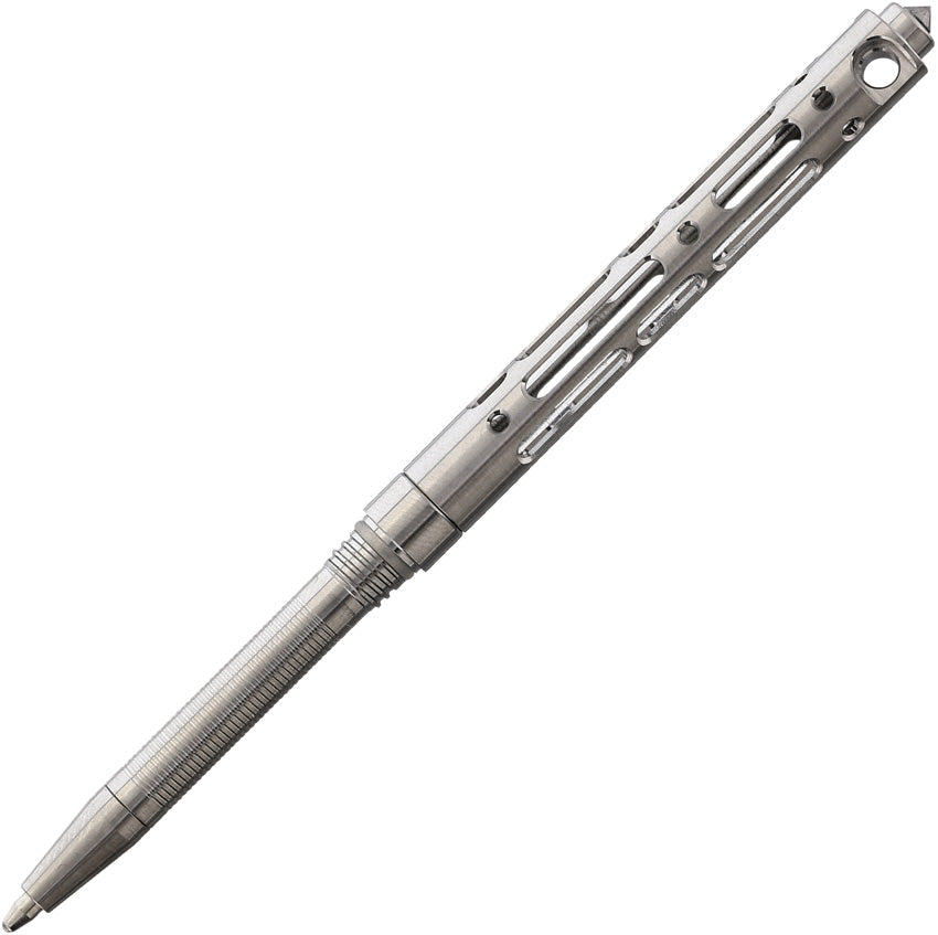 Compact Hollow Out Pen Silver TITANIUM SILVER TACTICAL PEN