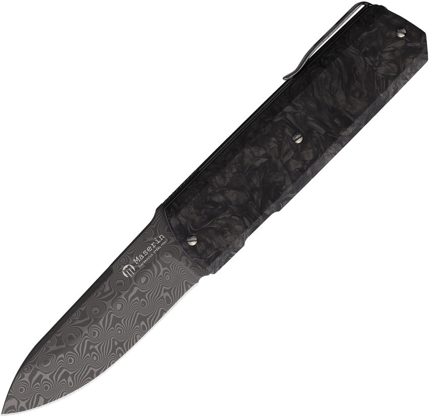 Silver Damascus Linerlock 410/DN