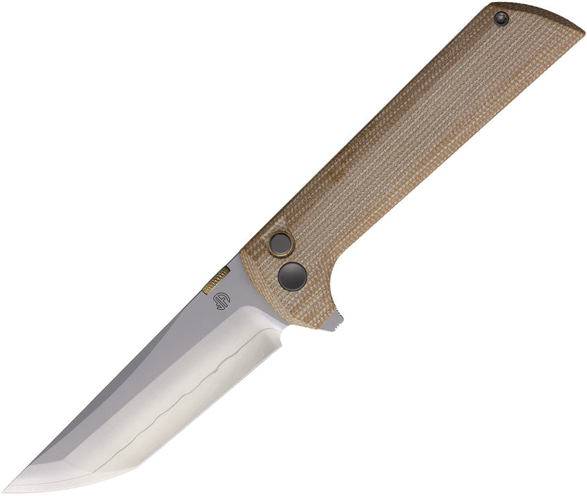 Chop 2 Button Lock Micarta Tan 2406-YLMCT