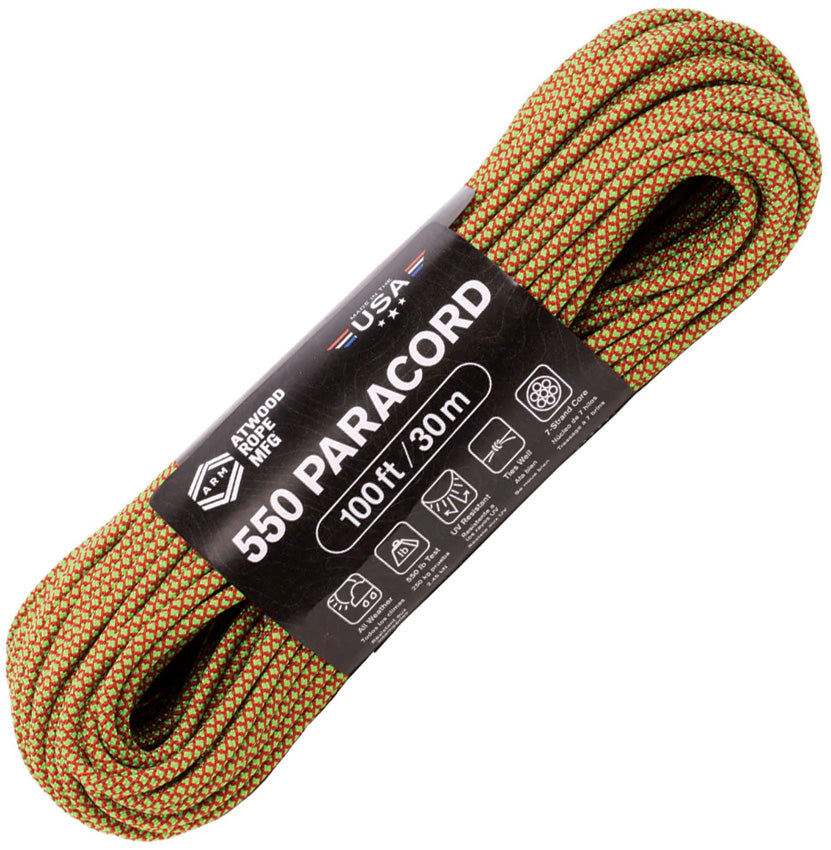Parachute Cord Diamond C550 DIAMOND RED W/ SOUR APPLE
