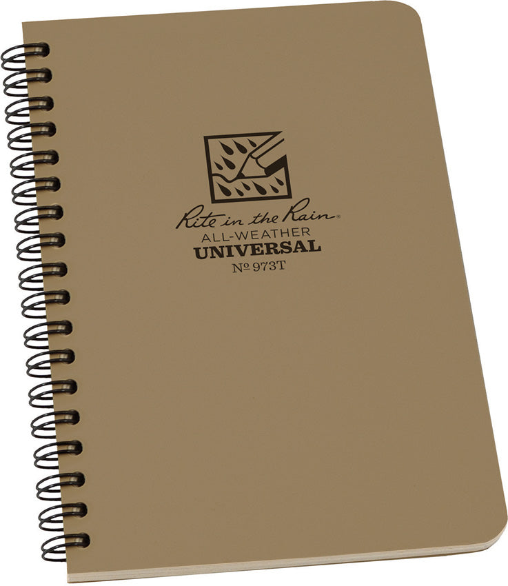 Side Spiral Notebook Tan 973T