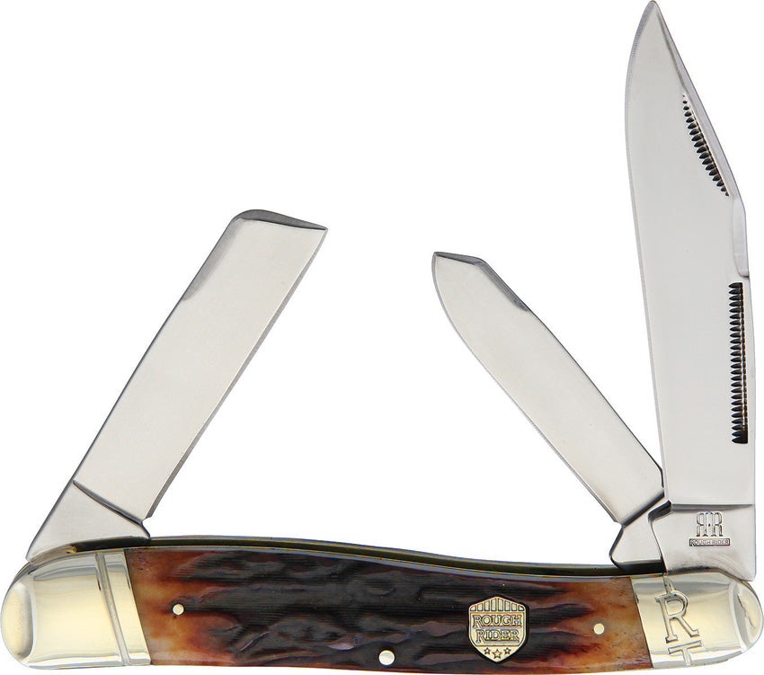 Lg Stockman Brown Stag Bone KC015R