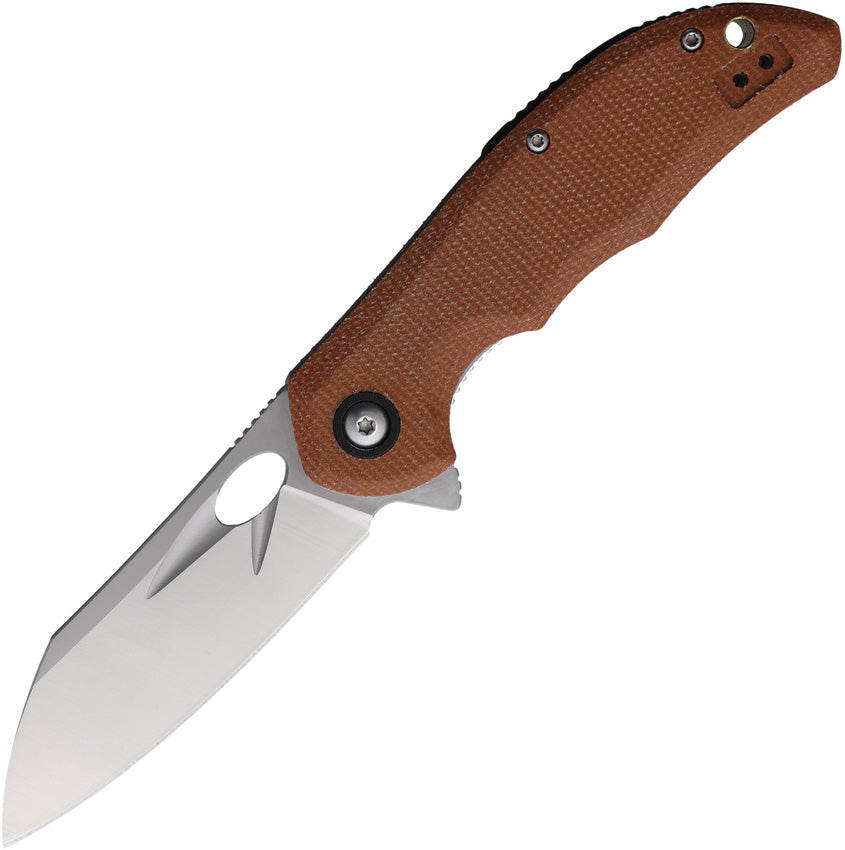 Linerlock Brown Linen Micarta BF018343 RR2696