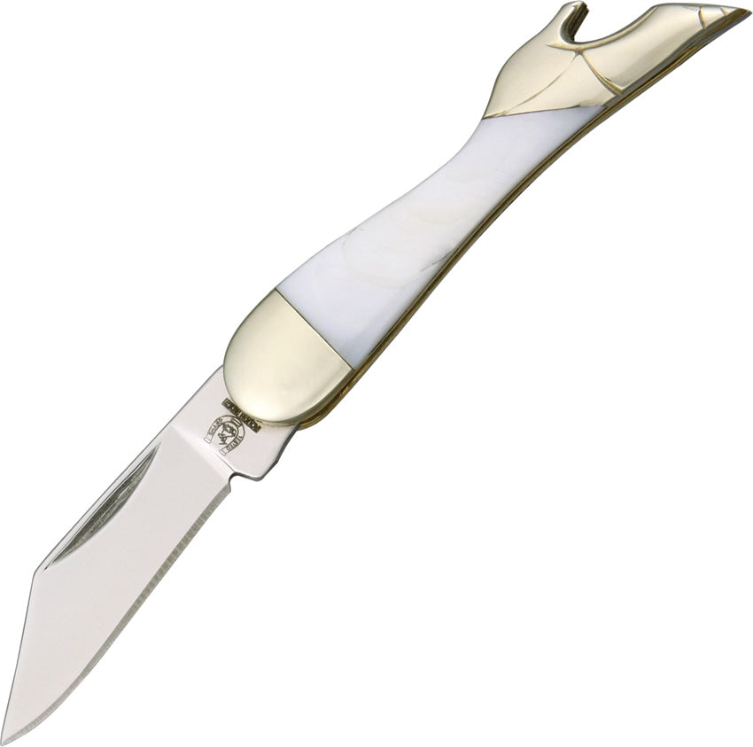 Mini Leg Knife Pearl KB122 WHITE PEARL
