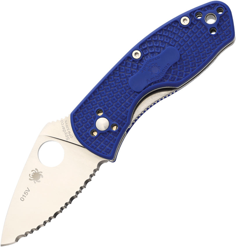 Ambitious Linerlock Blue Serr C148SBL