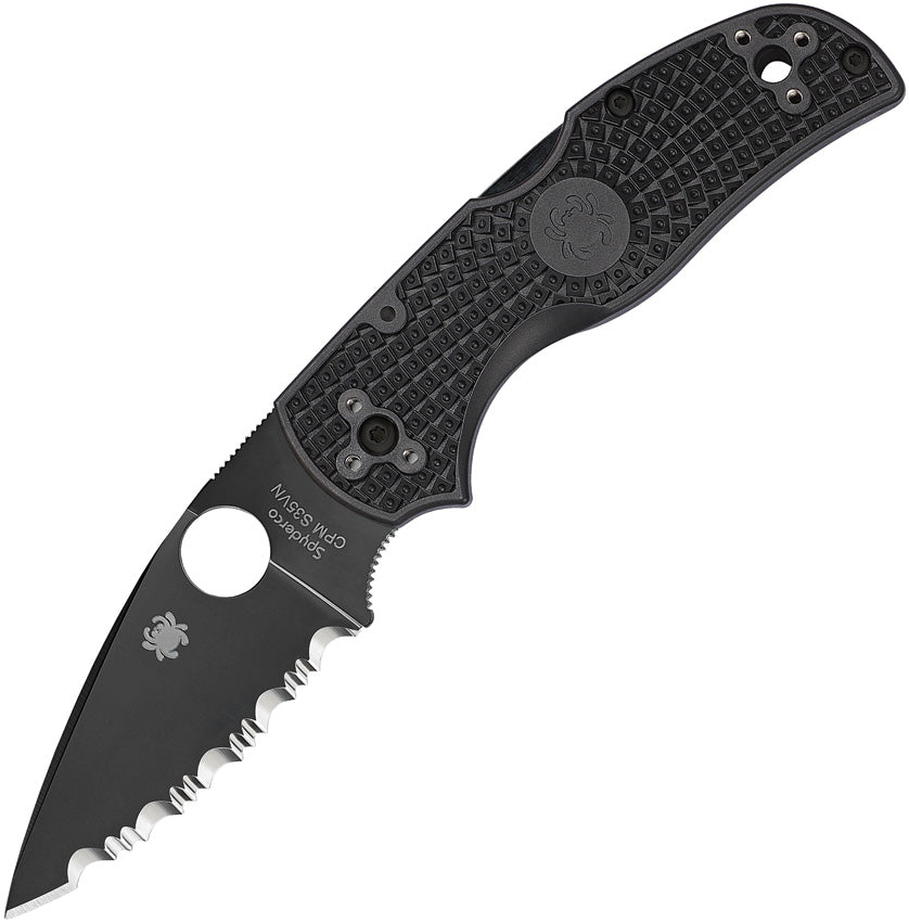 Native 5 Lockback Blk Serrated C41SBBK5