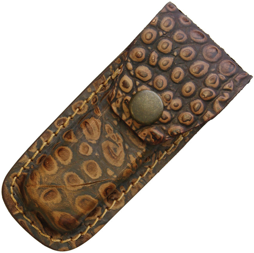 Leather Belt Pouch Alligator FOLDER 4" BROWN COCO