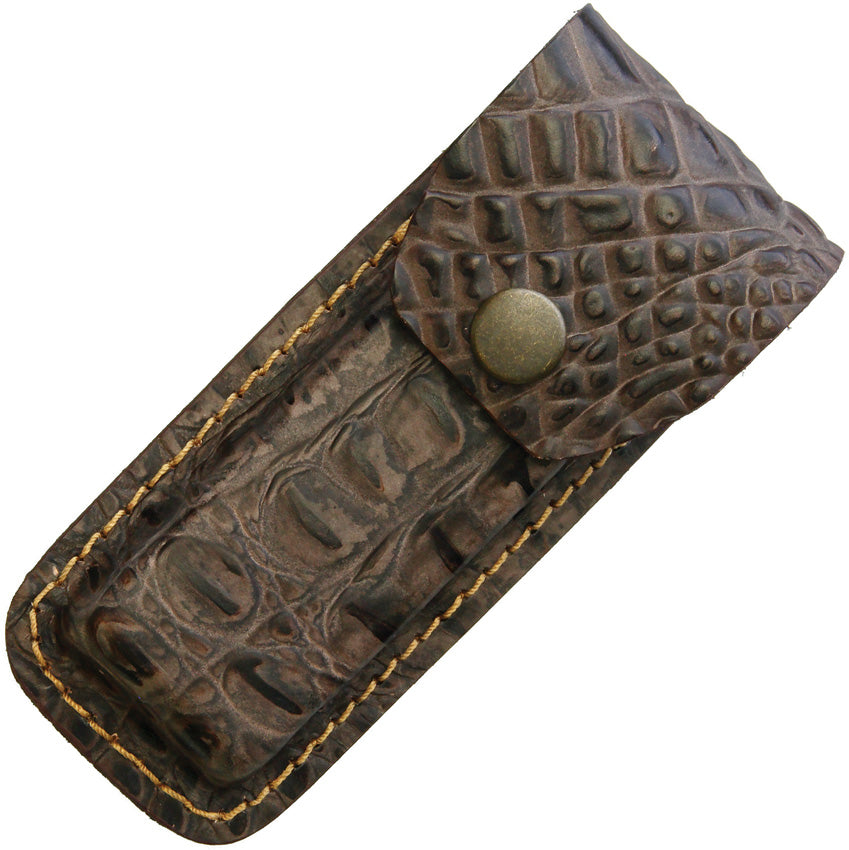 Leather Belt Sheath Crocodile FOLDER 5" CHOCLATE COCO