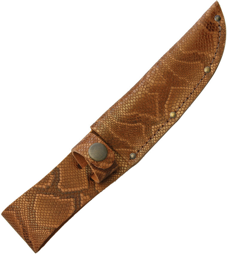 Fixed Blade Belt Sheath Python STRAIGHT 5" BROWN PYTHON
