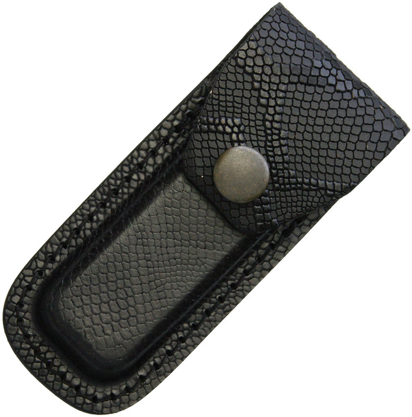 Leather Belt Pouch Snake FOLDER 4" BLACK PYTHON