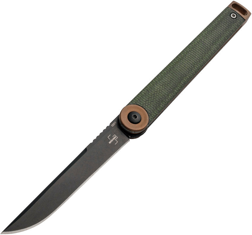 Kaizen Linerlock Green Mic 01BO391