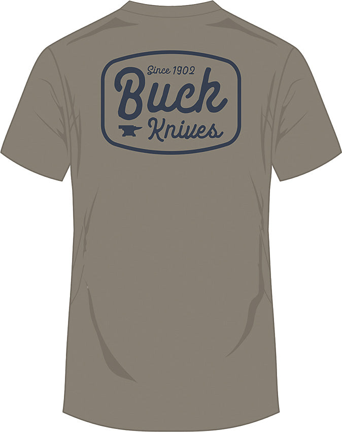 Round Badge T-Shirt Gray LG 14285