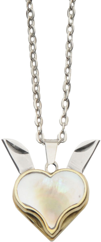 Pearl Heart Blade Necklace 211584-PE