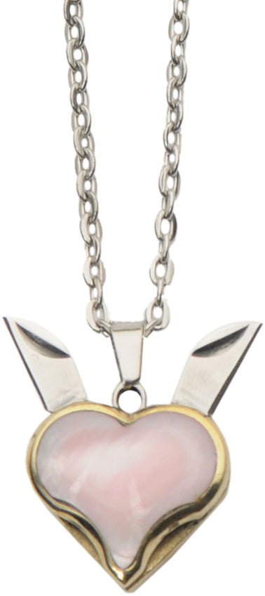 Pink Heart Blade Necklace 211584-PK