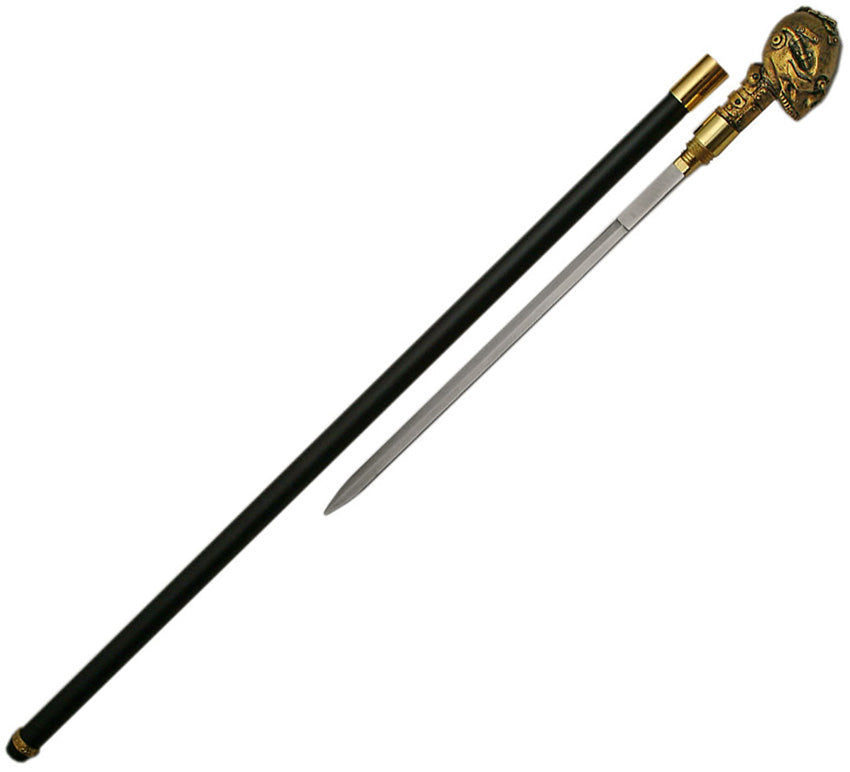 Skull Sword Cane Brass 926902