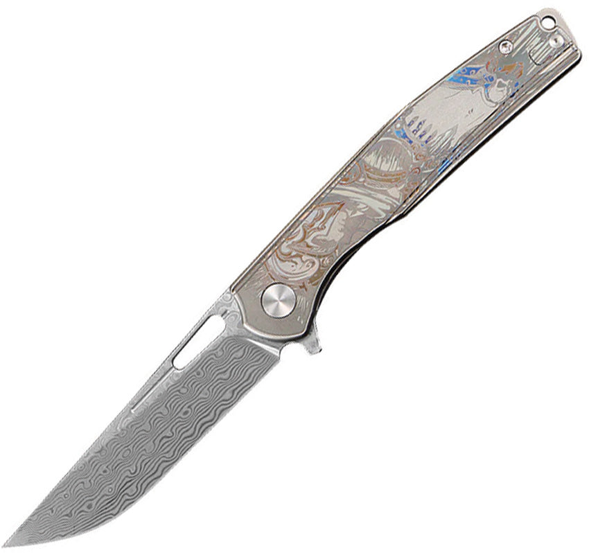 Blast Framelock Silver Ti CH3538 BLAST