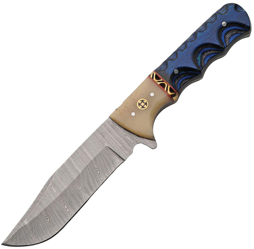 Fixed Blade Blue Wood DM1405BL