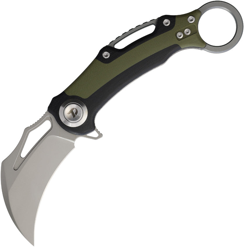 Button Lock Karambit Blk/Gn D4221GBG