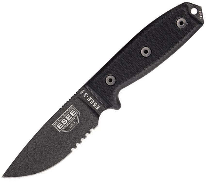 Model 3 Black G10 Serrated