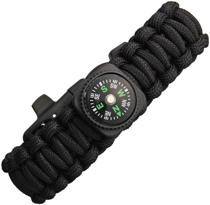 Paracord Bracelet With Compass E-014C BLACK-EXP61