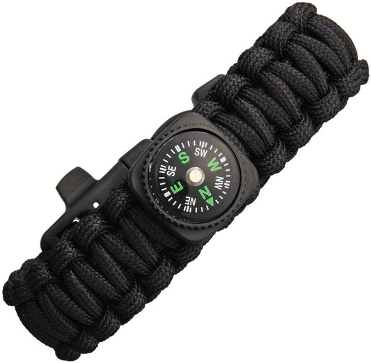 Paracord Bracelet With Compass E-014C BLACK-EXP61