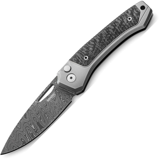 Twain Button Lock Damascus TW D GY