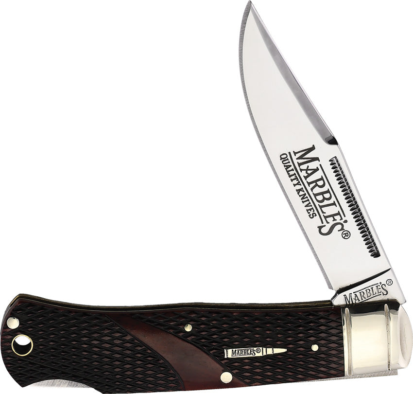 Lockback Brown Checkered Bone KA60W