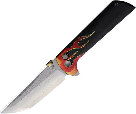 Chop 2 Button Lock Flames 2406-HOTROD