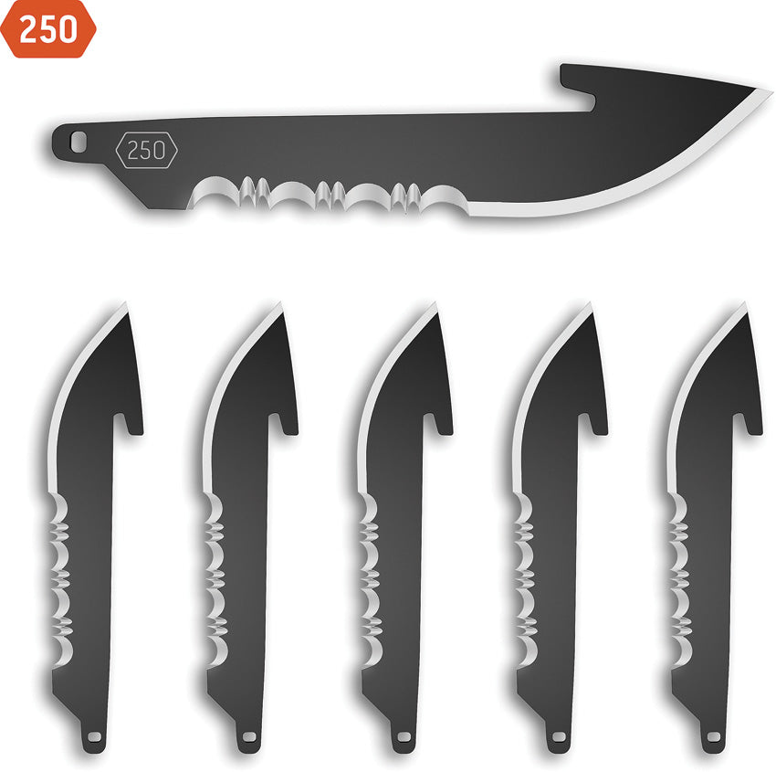 Drop Point Blade Pack 6 Blk RRS25K-6C