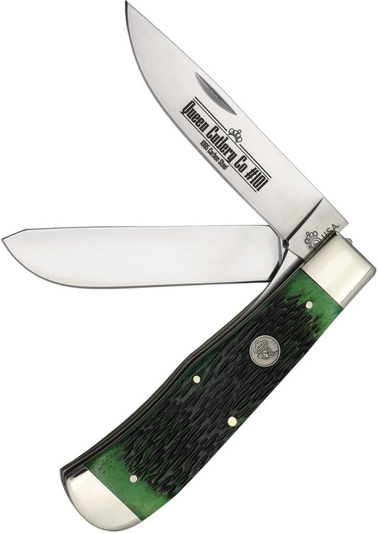 Two Blade Lockback Green Bone QGPSB206L