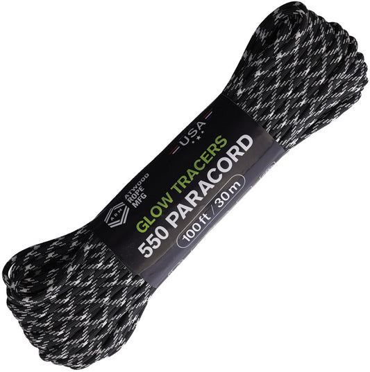 550 Paracord Black/Glow GLOWX-P100