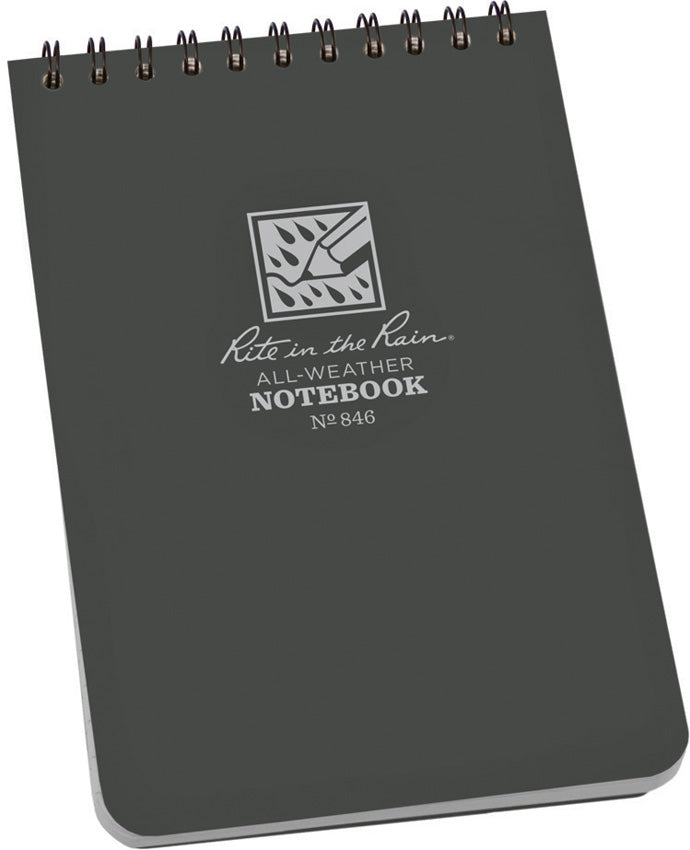 Top-Spiral Notebook 4x6 Gray 846