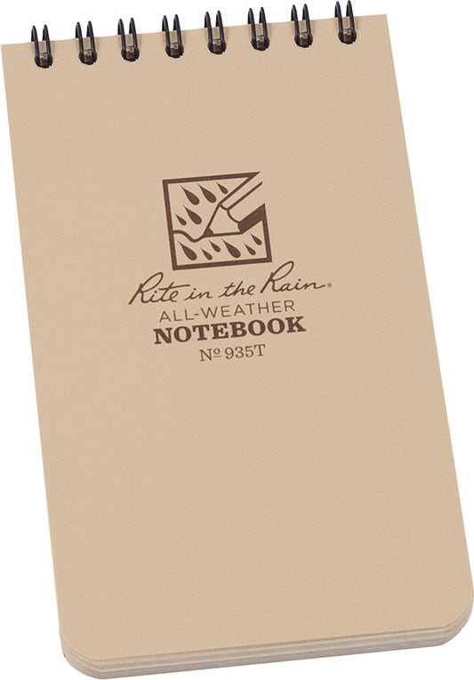 3 x 5 Top Spiral Notebook Tan