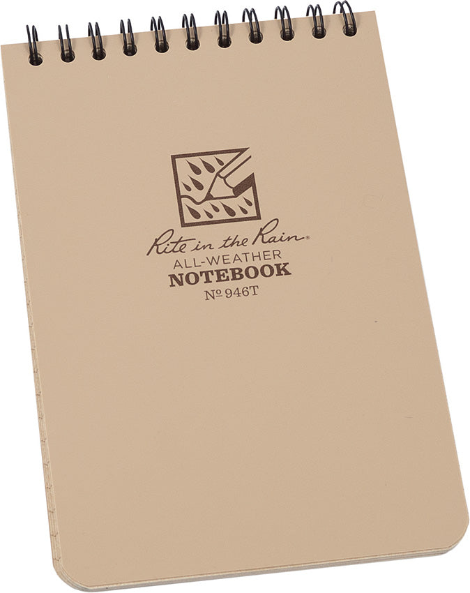 4 x 6 Top Spiral Notebook Tan 946T