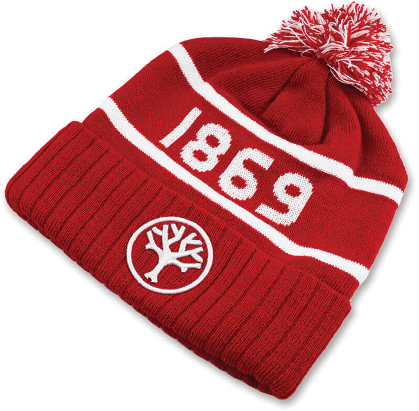 1869 Bobble Hat Red 09BO139