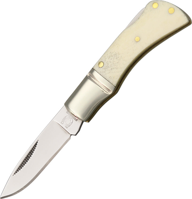 Little Mustang Lockback KA43(2.25") WHITE SMOOTH BONE