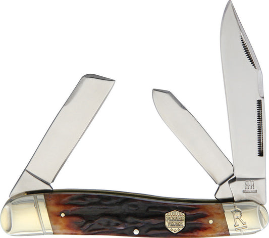 Lg Stockman Brown Stag Bone
