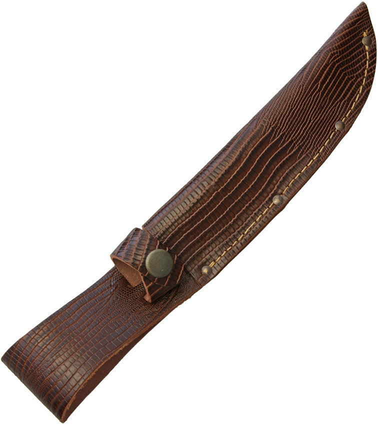 Fixed Blade Belt Sheath Lizard STRAIGHT6" BROWN LIZARD