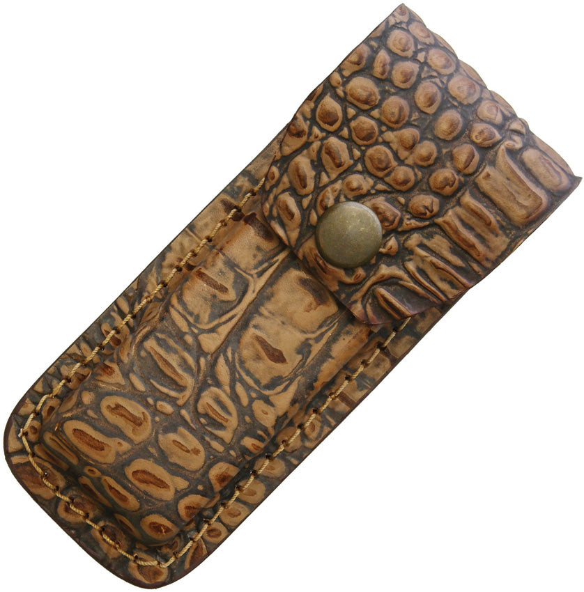 Leather Belt Sheath Alligator FOLDER 5" BROWN COCOC