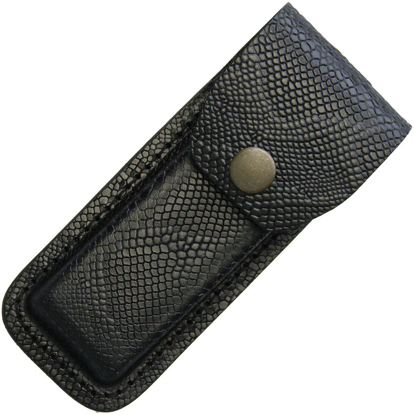 Leather Belt Sheath Snake FOLDER 5" BLACK PYTHON